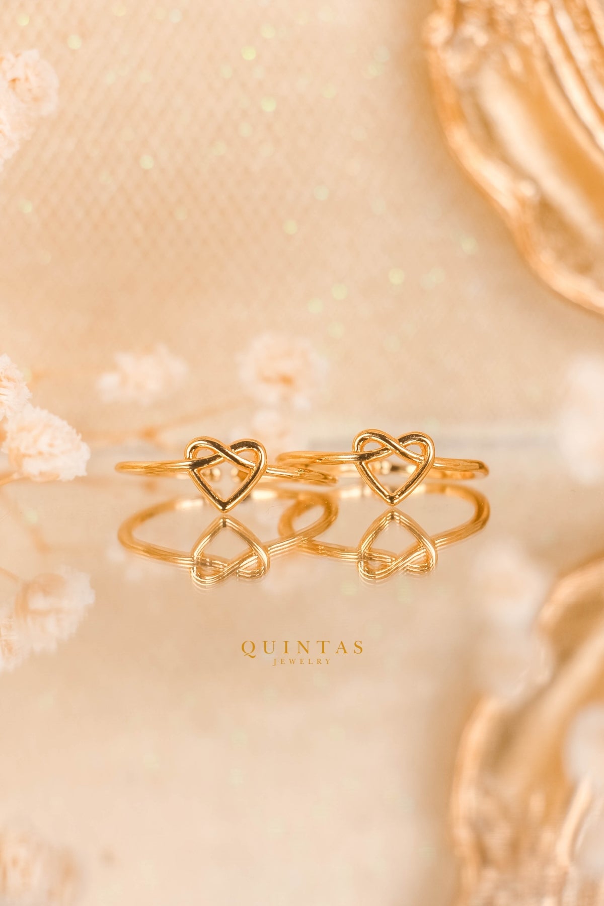 Heart Knot Ring by QUINTAS (Adjustable)