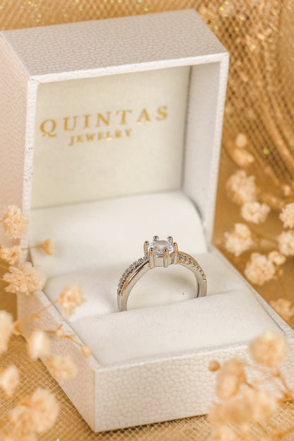 Celeste Solitaire Silver Ring (Adjustable)