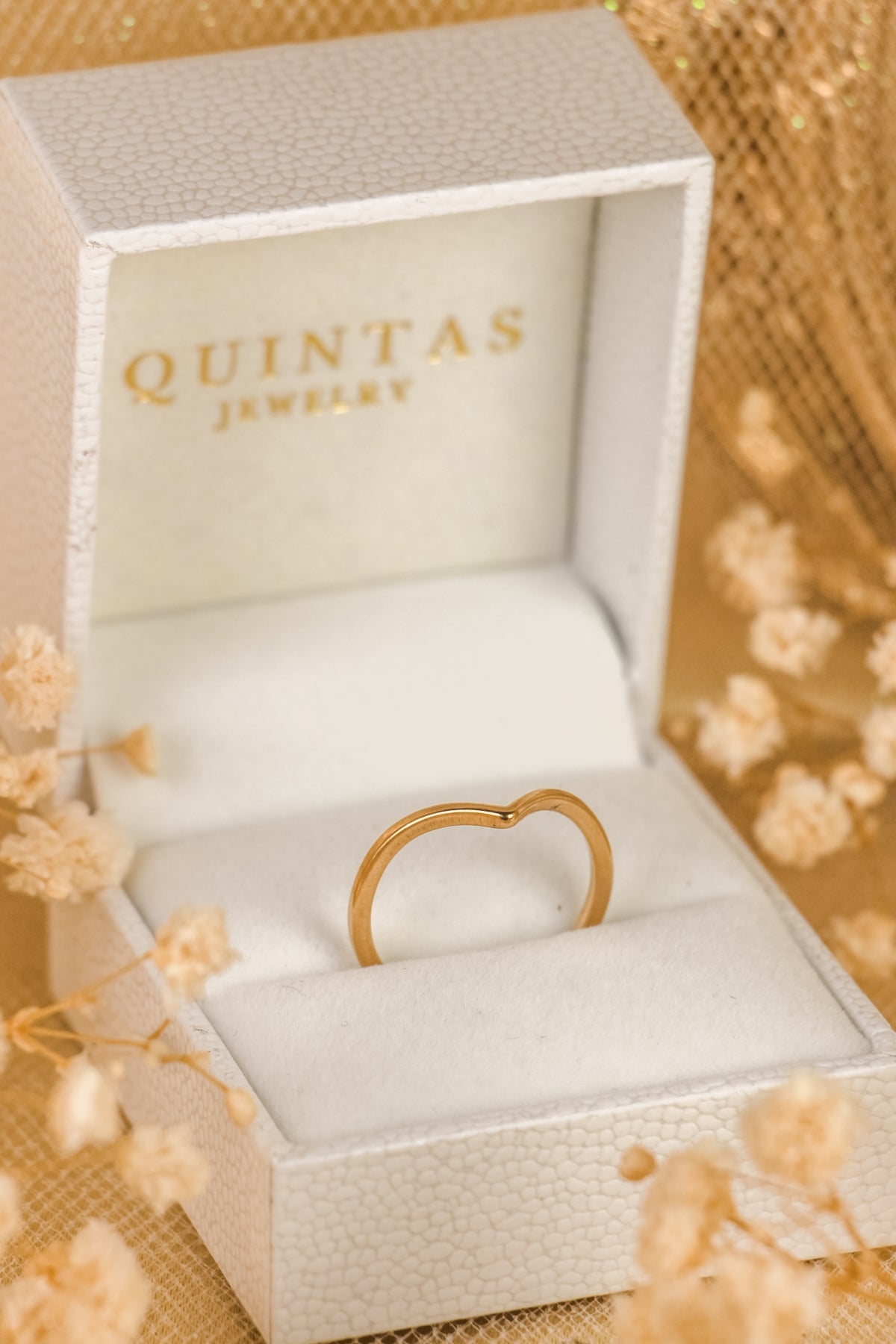 Golden Wishbone Ring