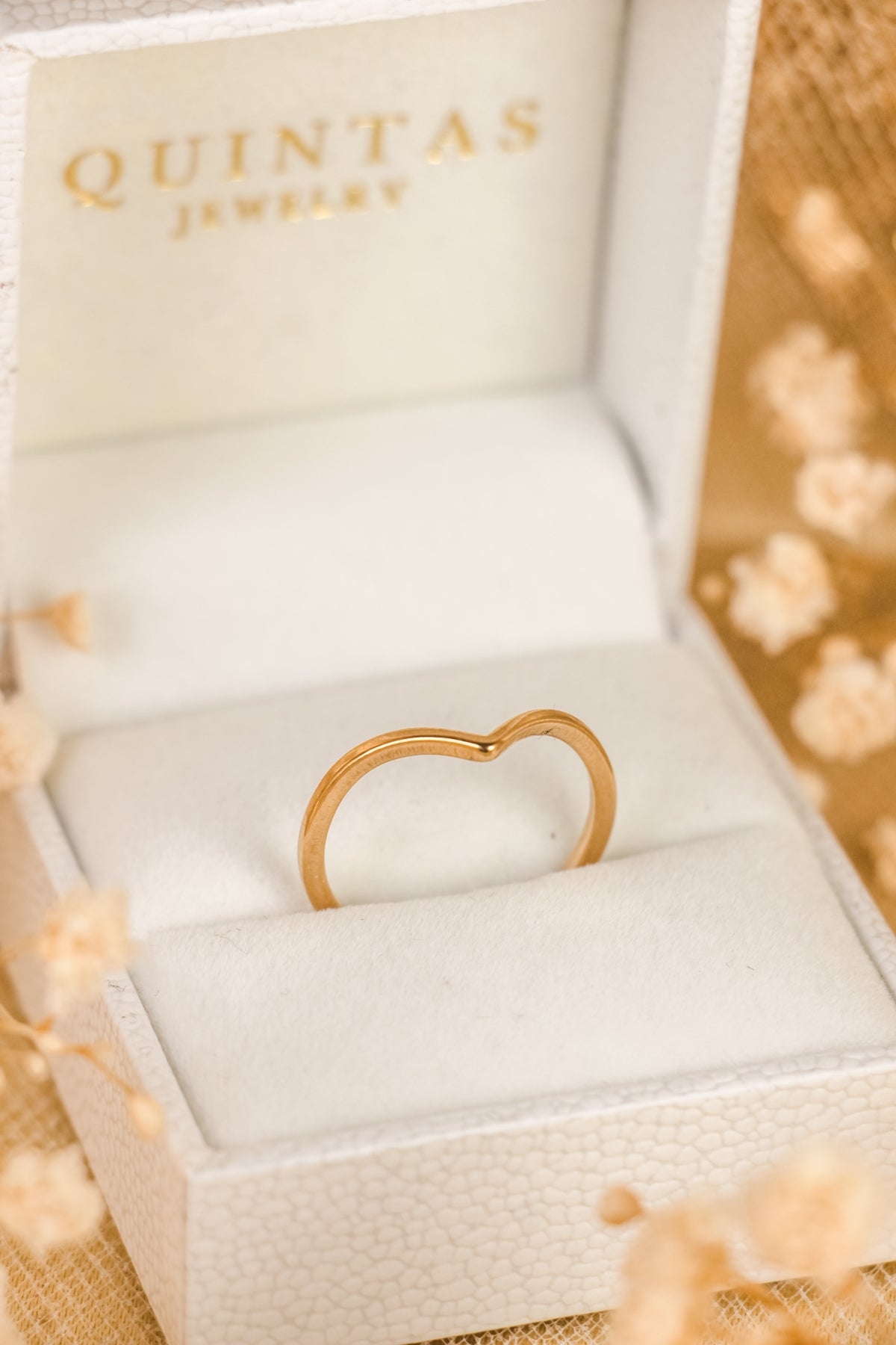 Golden Wishbone Ring