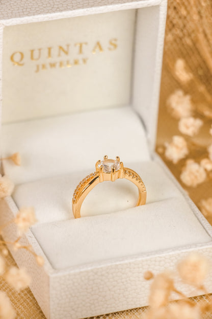 Celeste Solitaire Gold Ring (Adjustable)