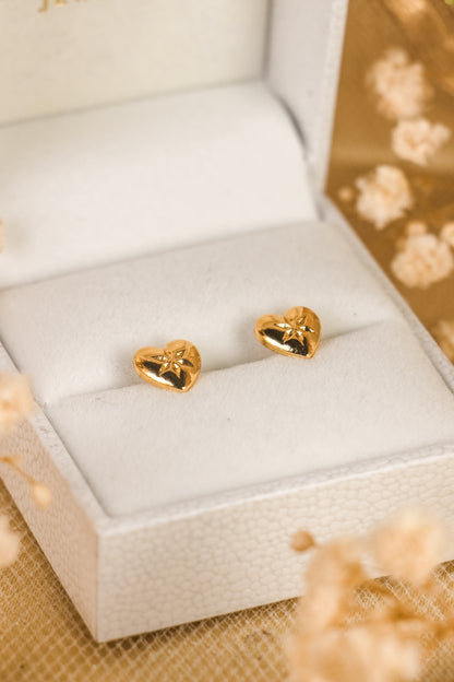 Wish Heart Stud Earrings
