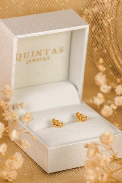 Golden Anchor Stud Earrings
