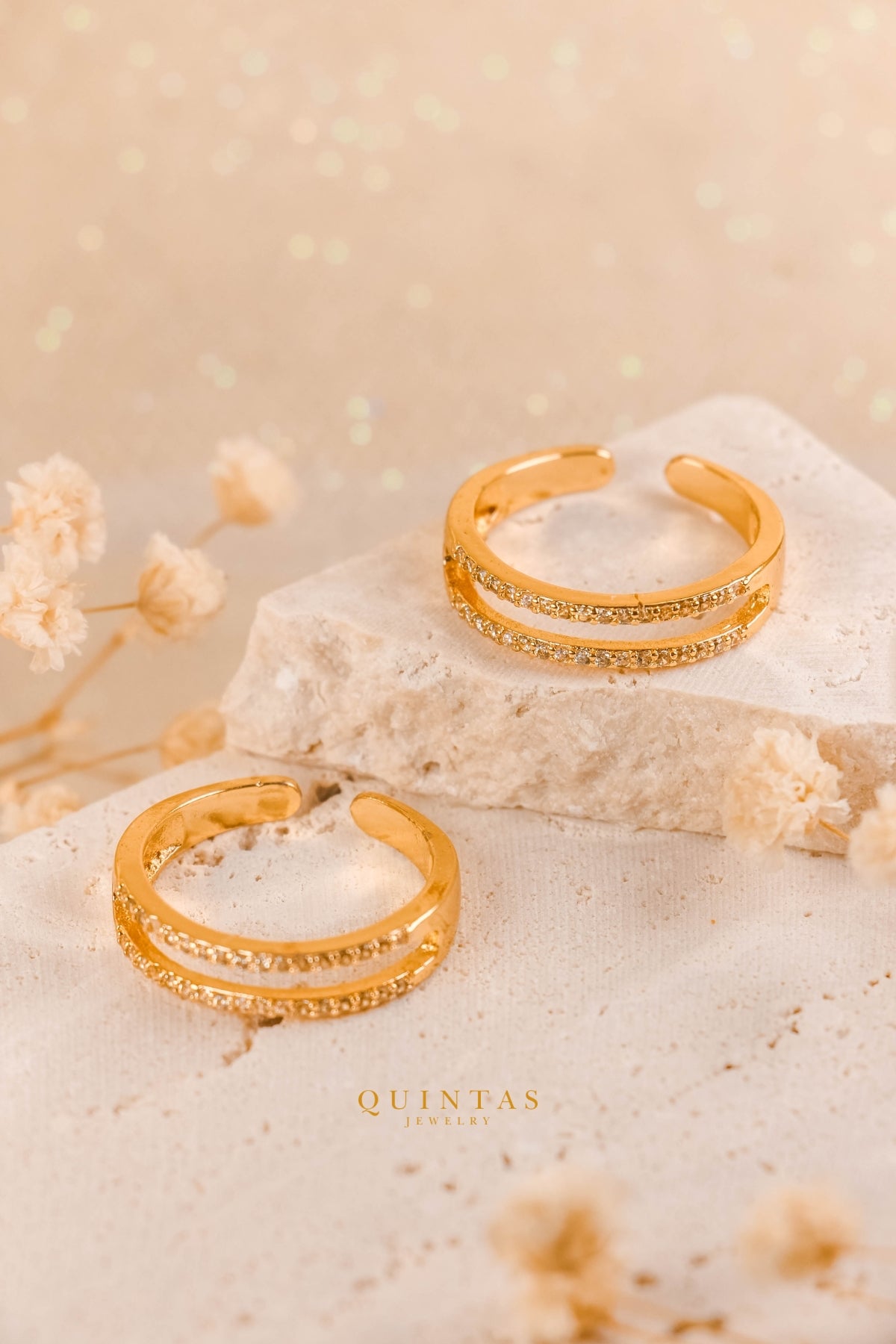 Adriana Double Bar Ring (Adjustable)