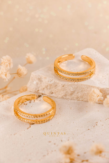 Adriana Double Bar Ring (Adjustable)