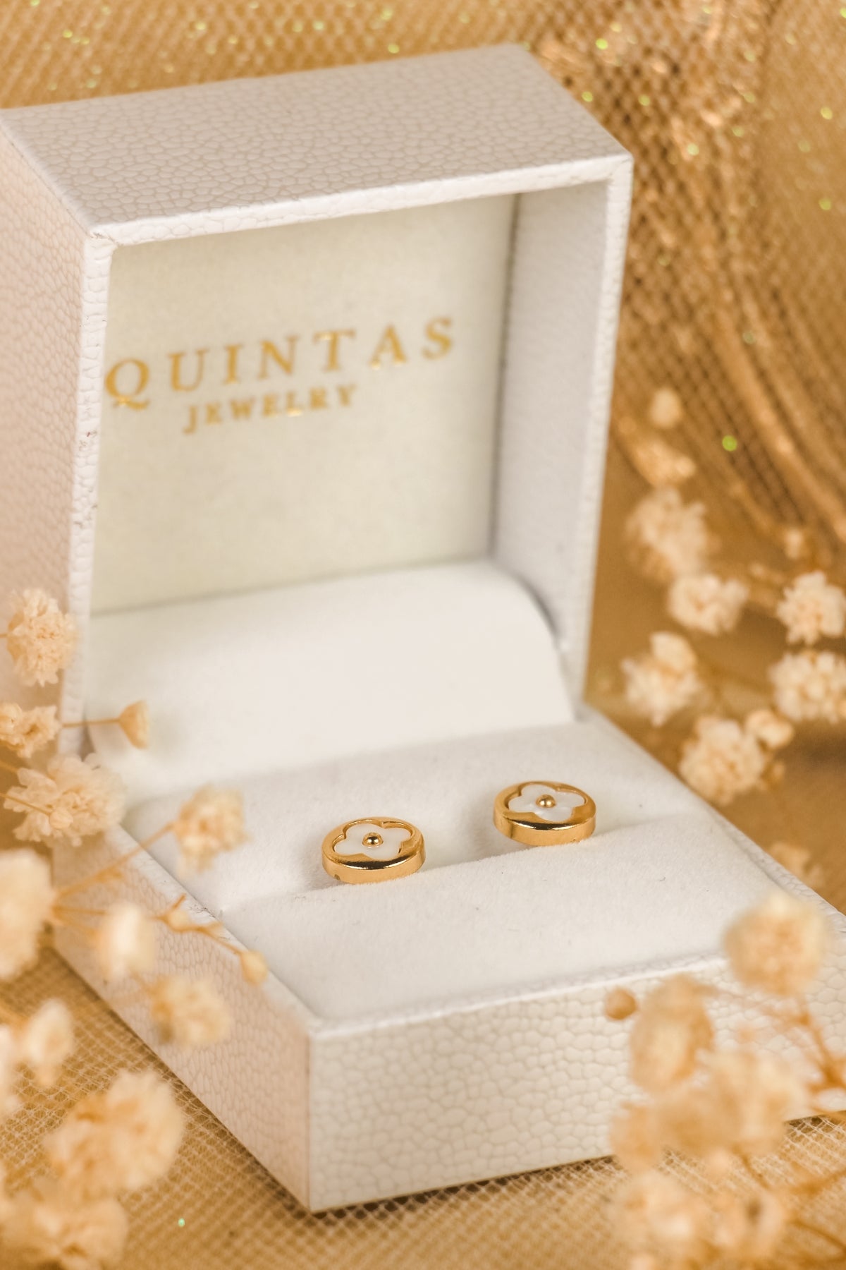 Ivory Clover Stud Earrings