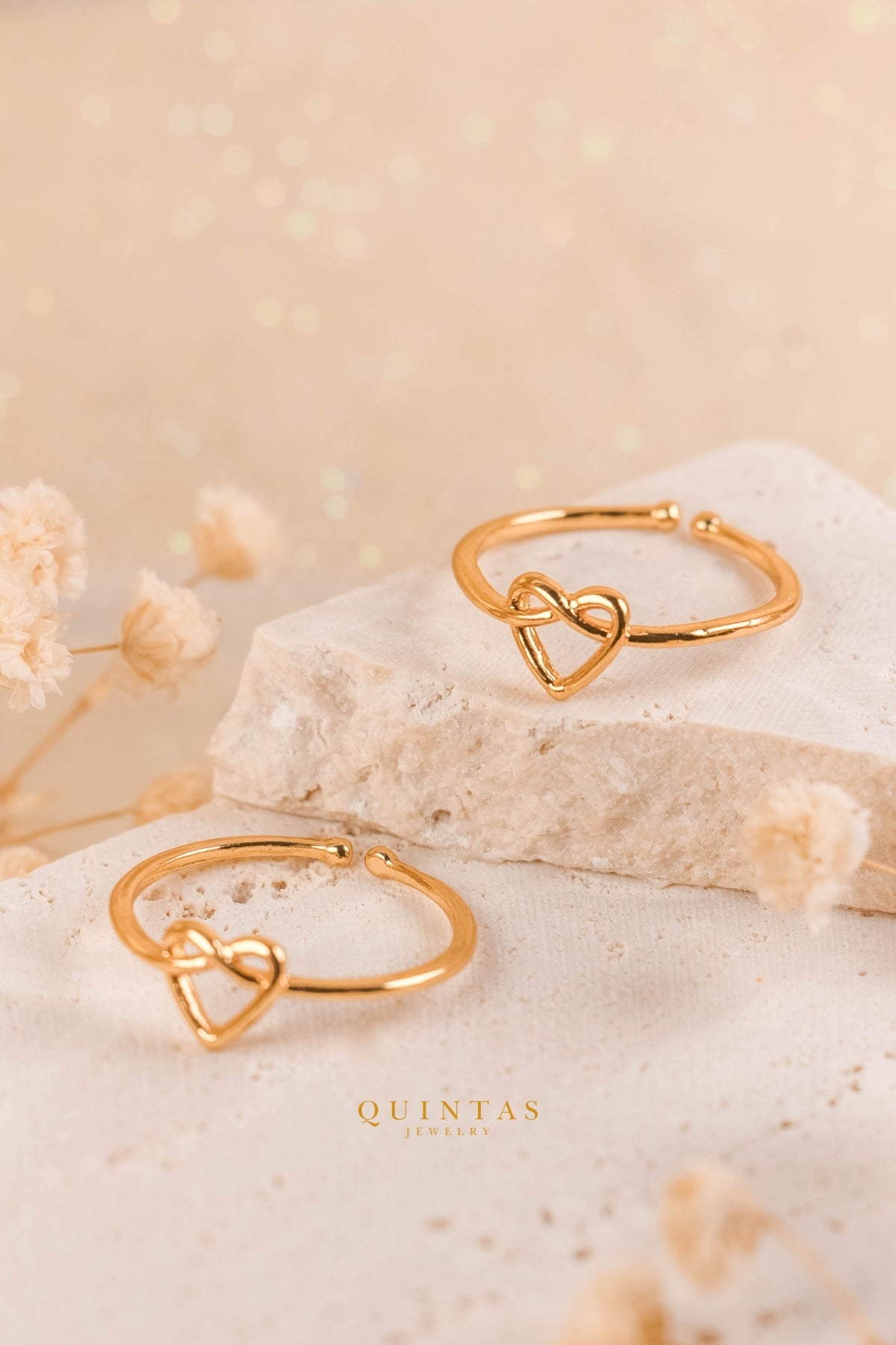 Heart Knot Ring by QUINTAS (Adjustable)