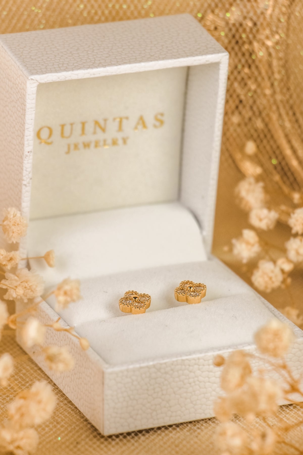 Crystal Flower Stud Earrings