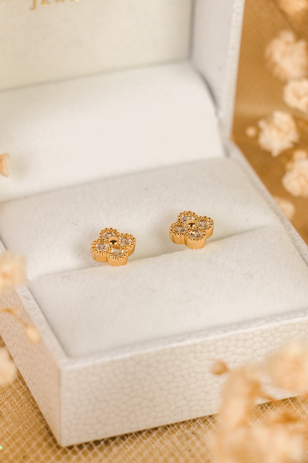 Crystal Flower Stud Earrings