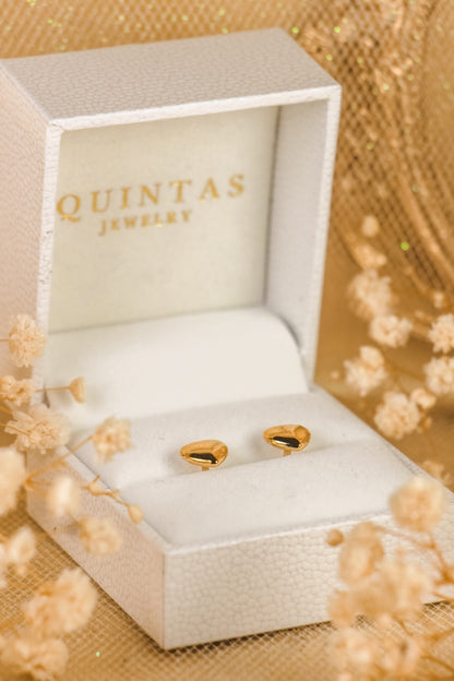 Golden Love Flatback Earrings