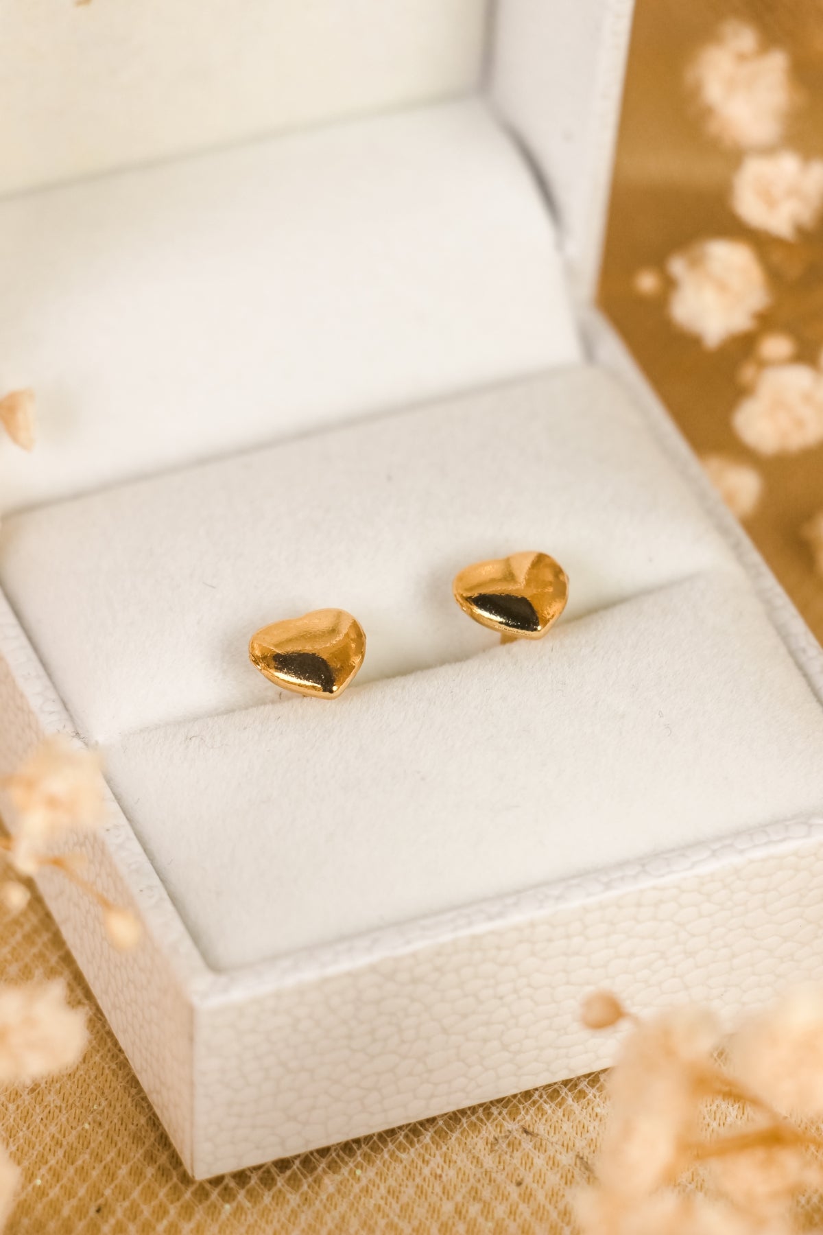 Golden Love Flatback Earrings