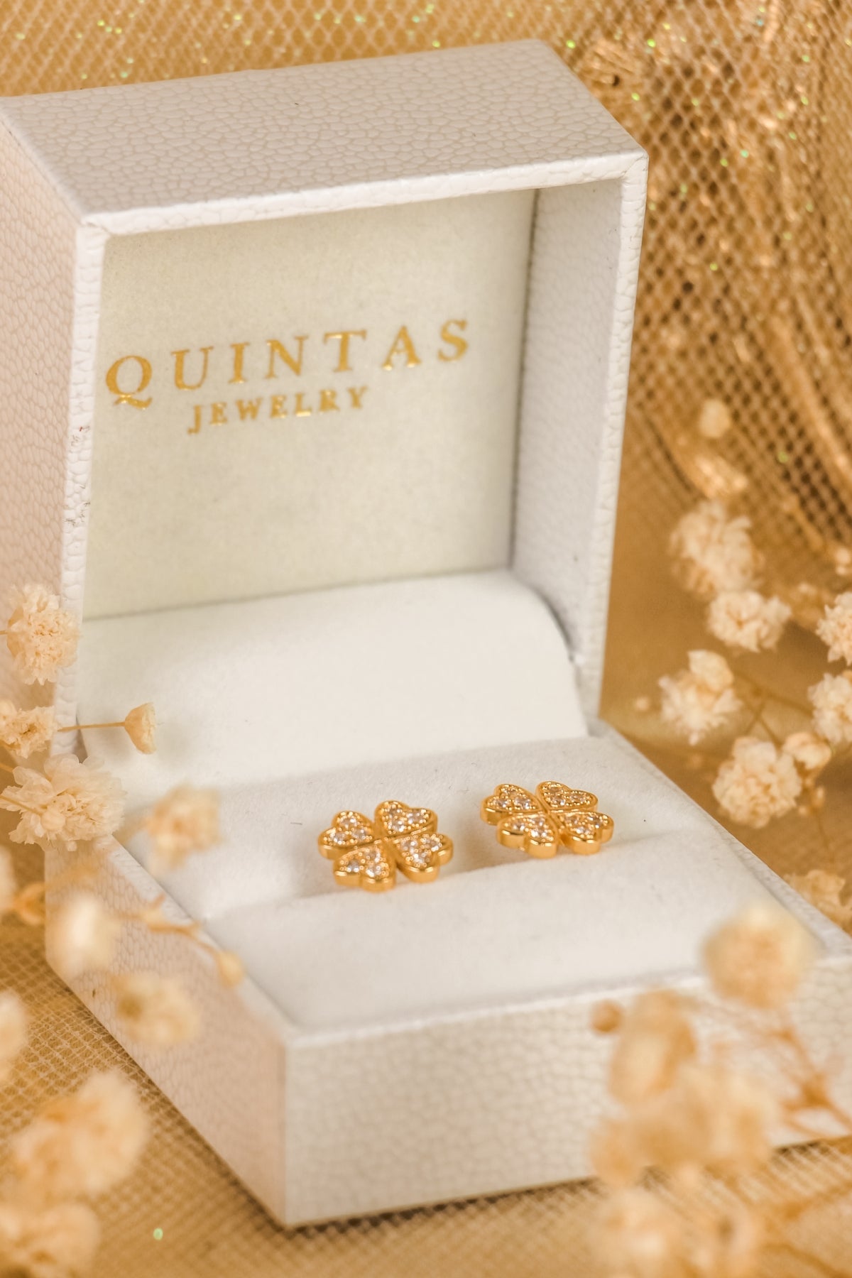 Lucky Four Leaf Stud Earrings