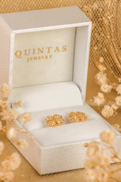 Lucky Four Leaf Stud Earrings