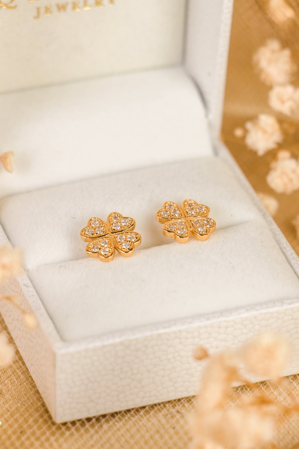 Lucky Four Leaf Stud Earrings