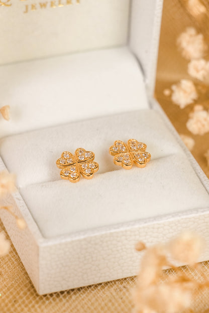 Lucky Four Leaf Stud Earrings