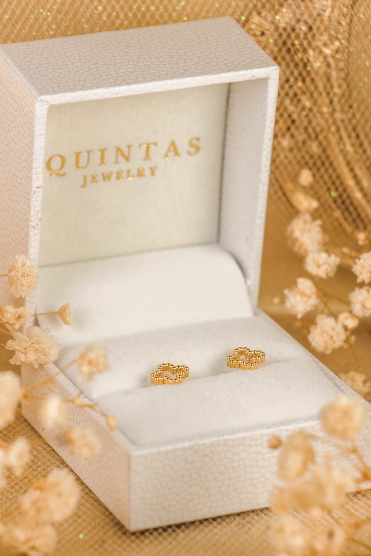 Golden Clover Stud Earrings