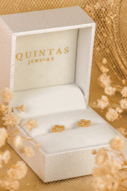 Golden Clover Stud Earrings