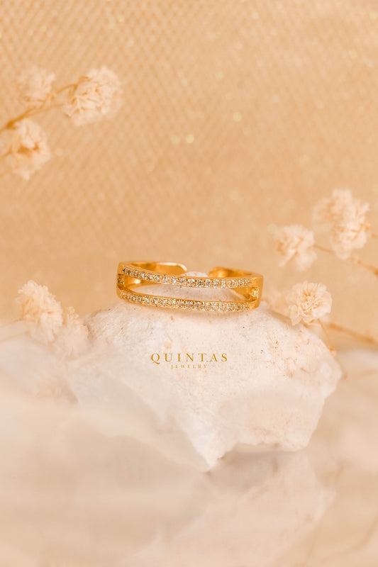 Adriana Double Bar Ring (Adjustable)