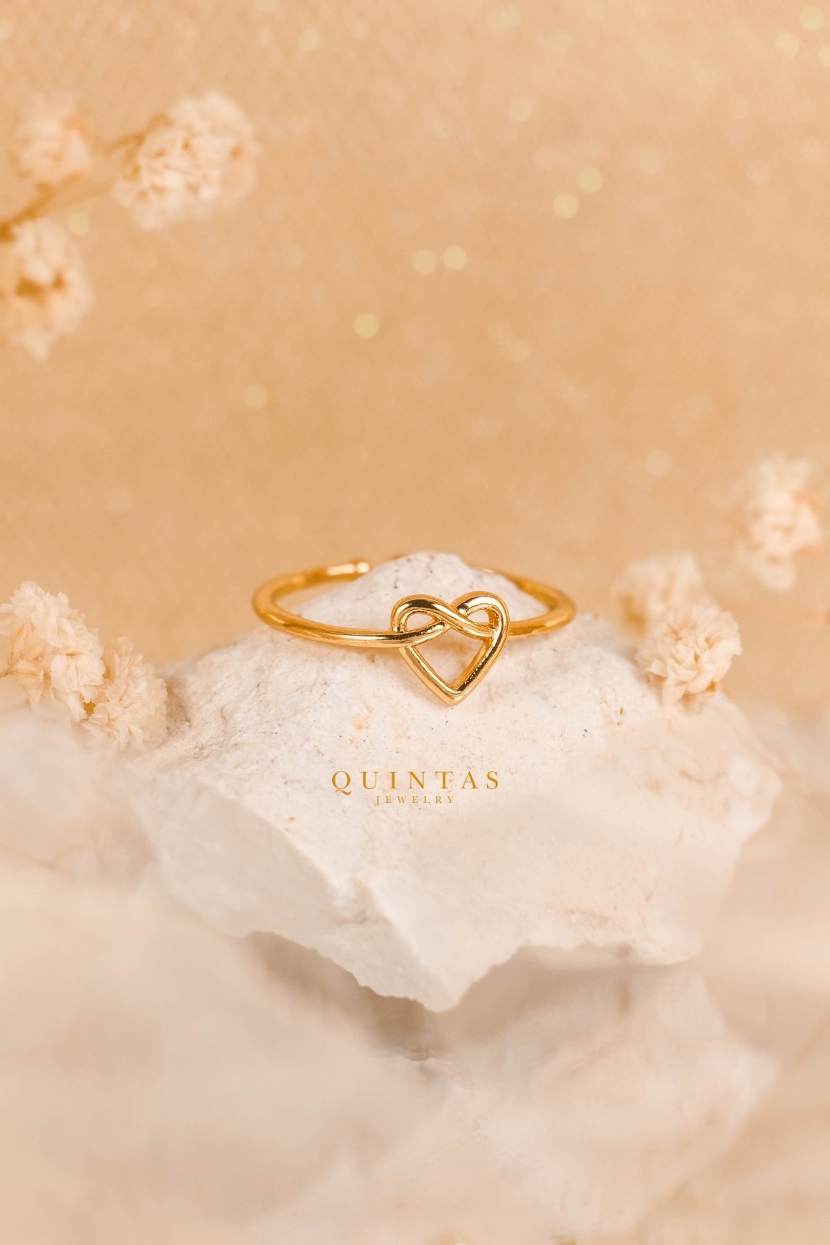 Heart Knot Ring by QUINTAS (Adjustable)