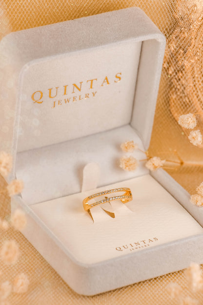 Adriana Double Bar Ring (Adjustable)