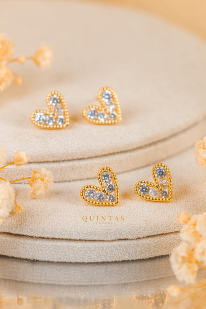Lovely Heart Stud Earrings