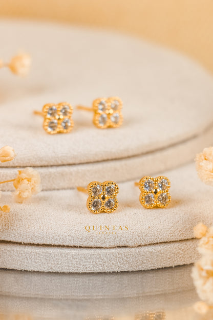Crystal Flower Stud Earrings
