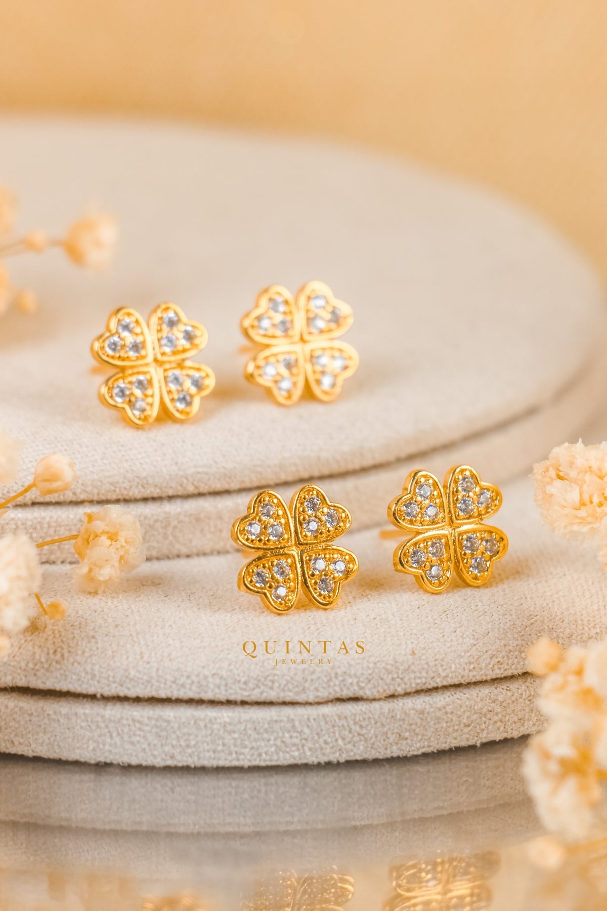 Lucky Four Leaf Stud Earrings