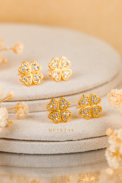 Lucky Four Leaf Stud Earrings