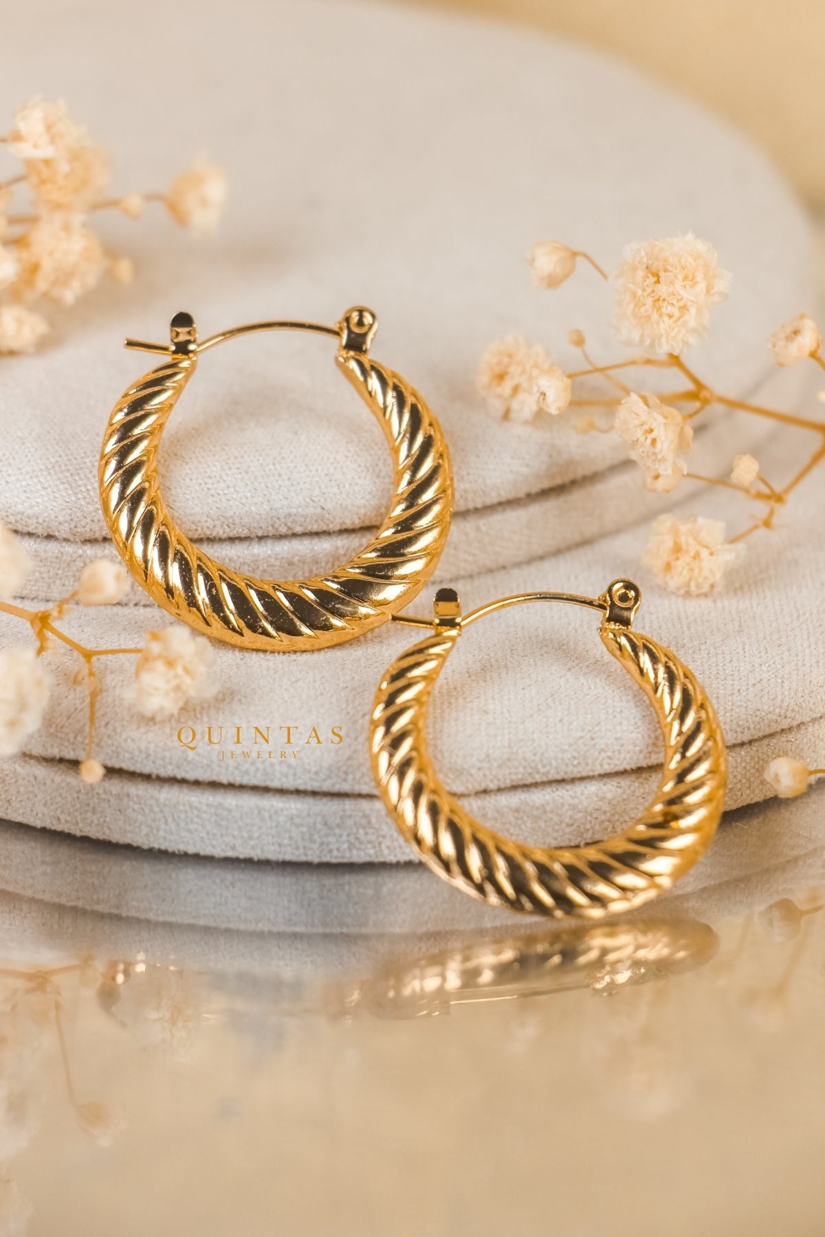 Solenne Twisted Hoop Earrings