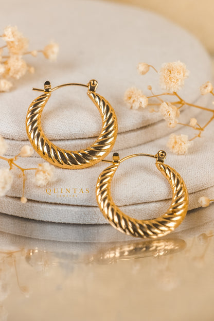 Solenne Twisted Hoop Earrings