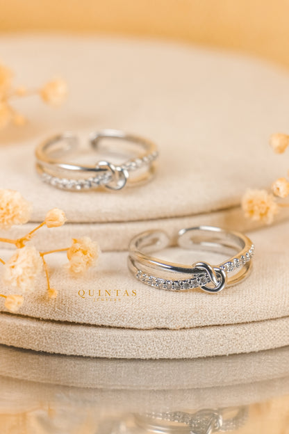 Liora Knot Silver Ring (Adjustable)