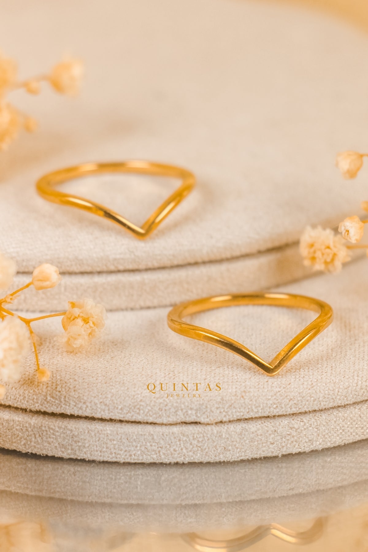 Golden Wishbone Ring