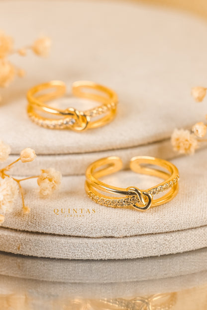 Liora Knot Gold Ring (Adjustable)