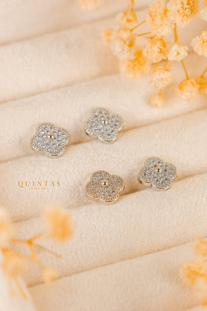 Lucia Silver Clover Stud Earrings