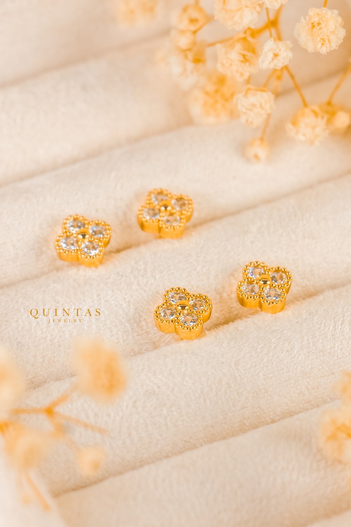Crystal Flower Stud Earrings