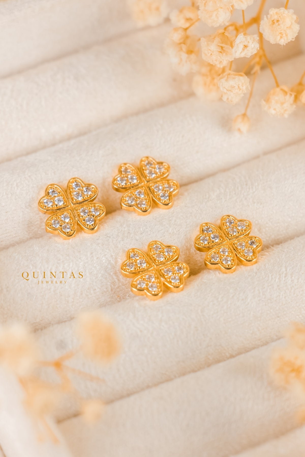 Lucky Four Leaf Stud Earrings