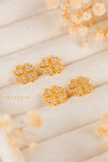 Lucky Four Leaf Stud Earrings