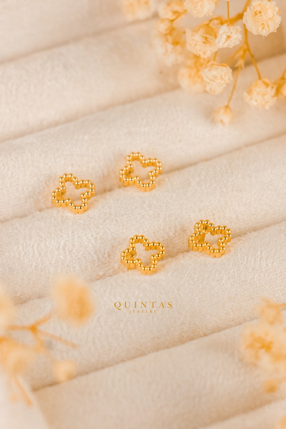 Golden Clover Stud Earrings