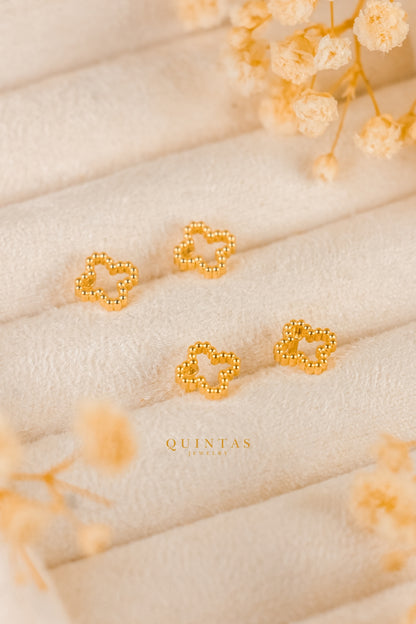 Golden Clover Stud Earrings