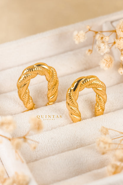Aurelle Braided Hoop Earrings