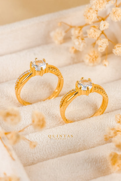 Celeste Solitaire Gold Ring (Adjustable)