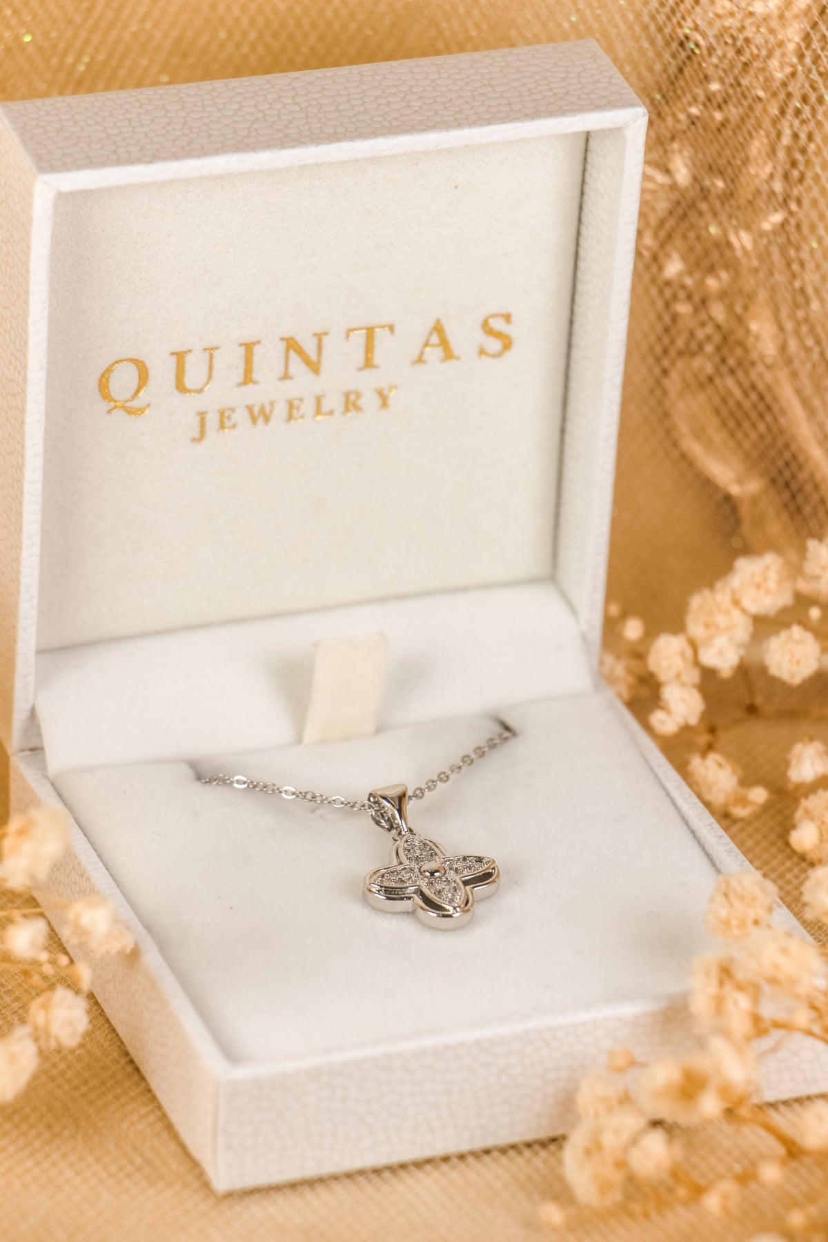 Silver Fortune Clover Necklace