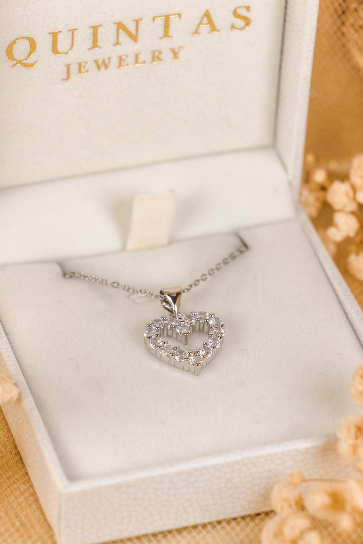 Iced Heart Silver Necklace
