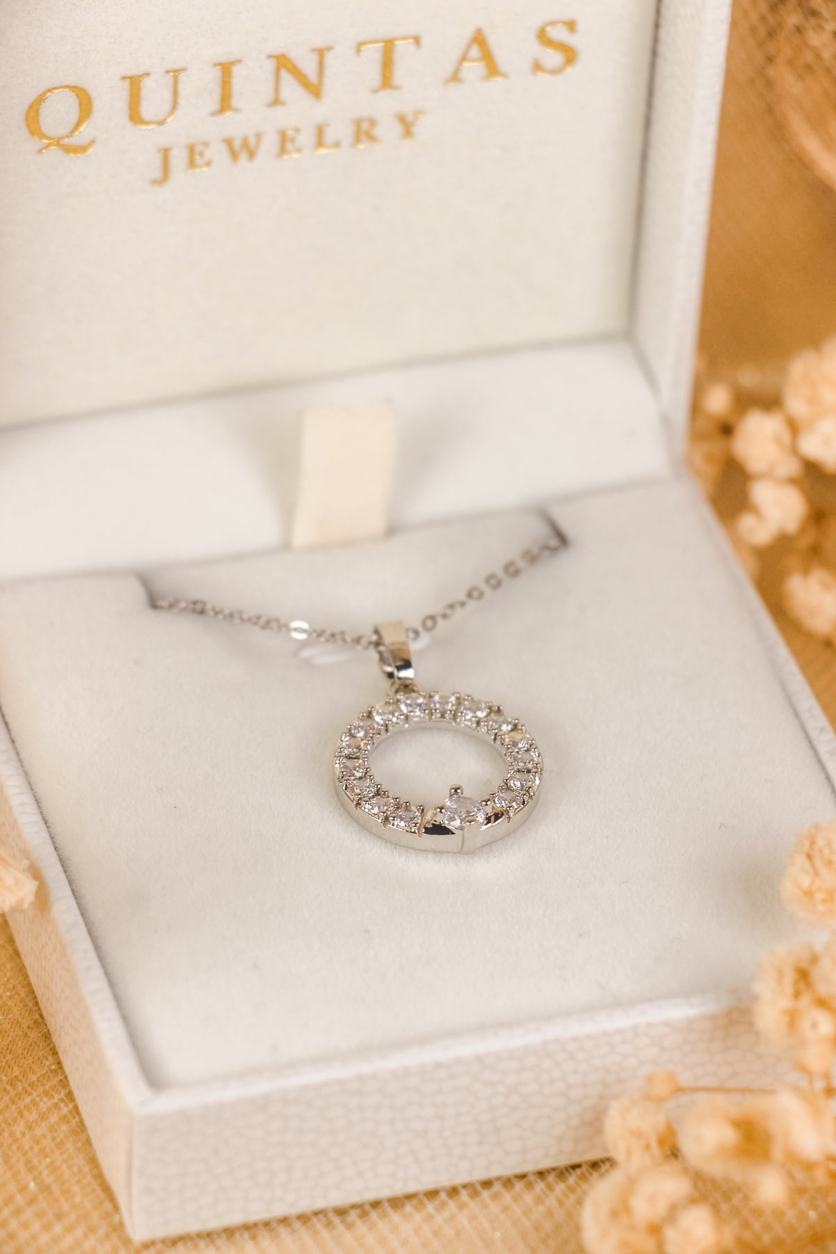 Crystal Orbit Silver Necklace