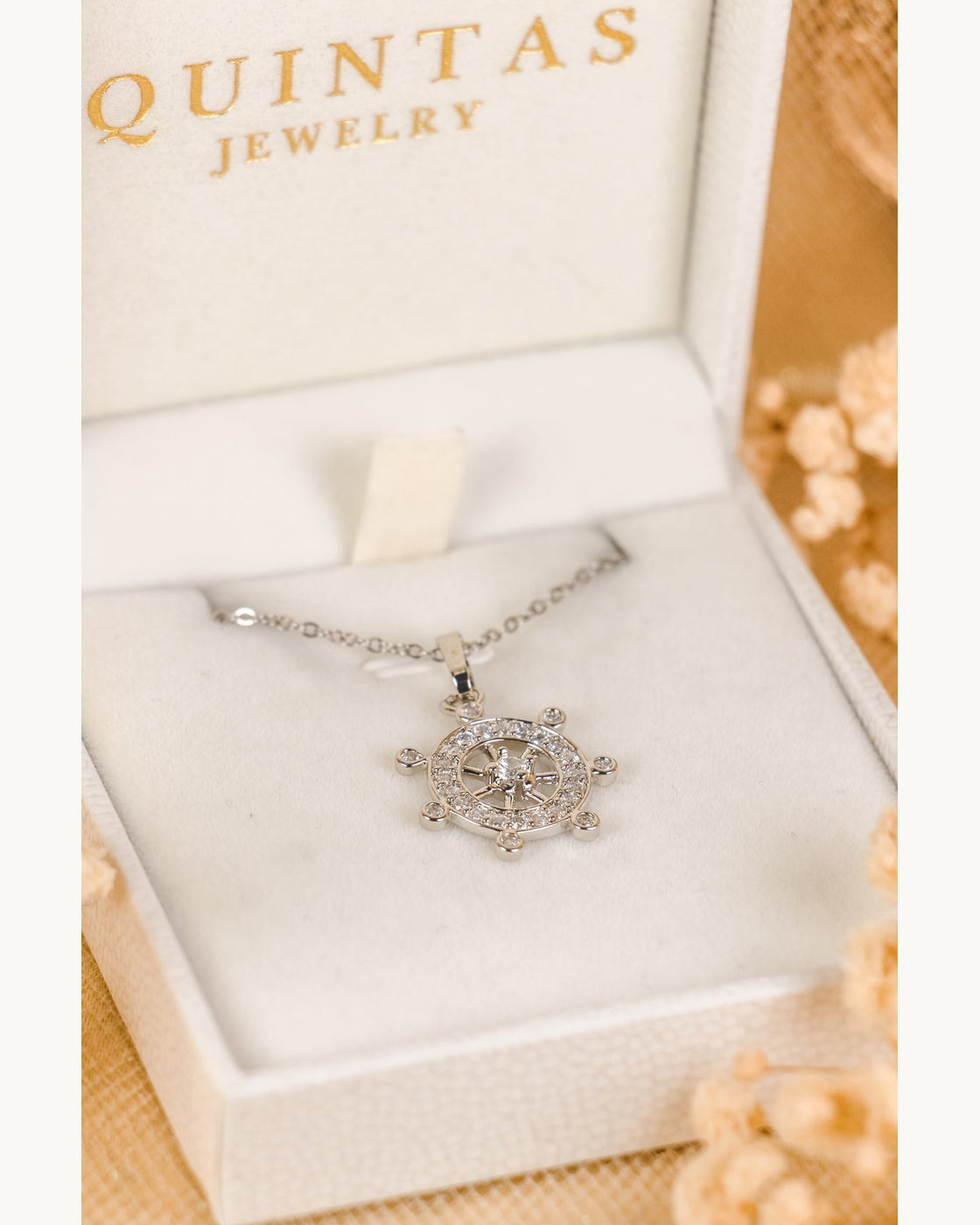 Ship Wheel Silver Necklace