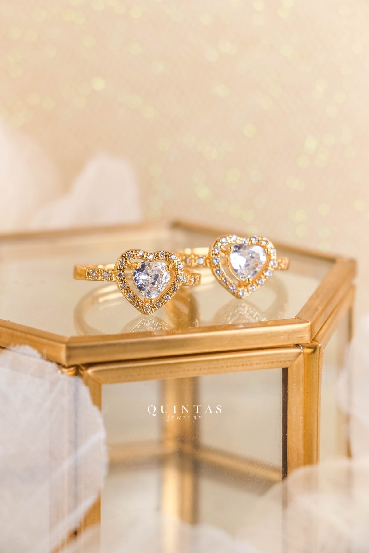 Beatrice Diamond Heart Ring (Adjustable)