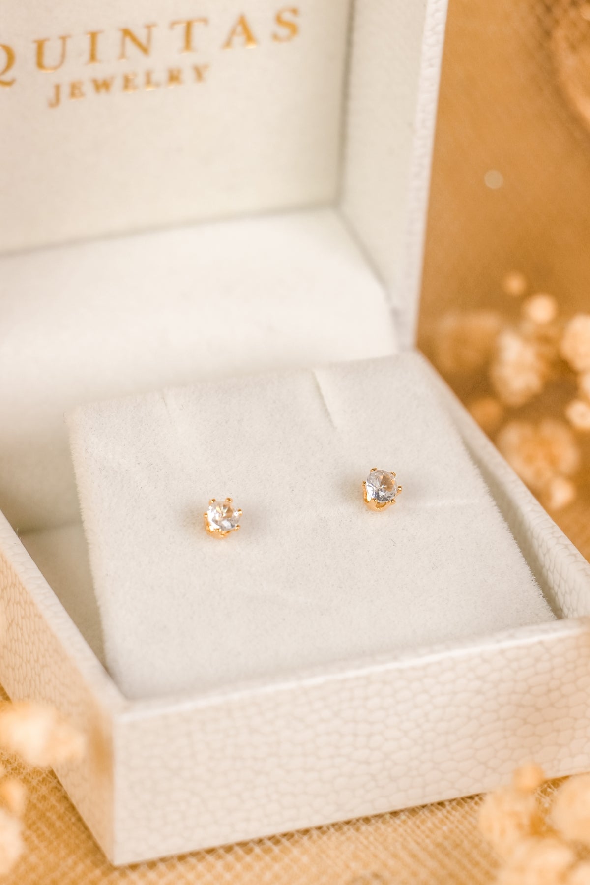 Classic Solitaire Flatback Earrings