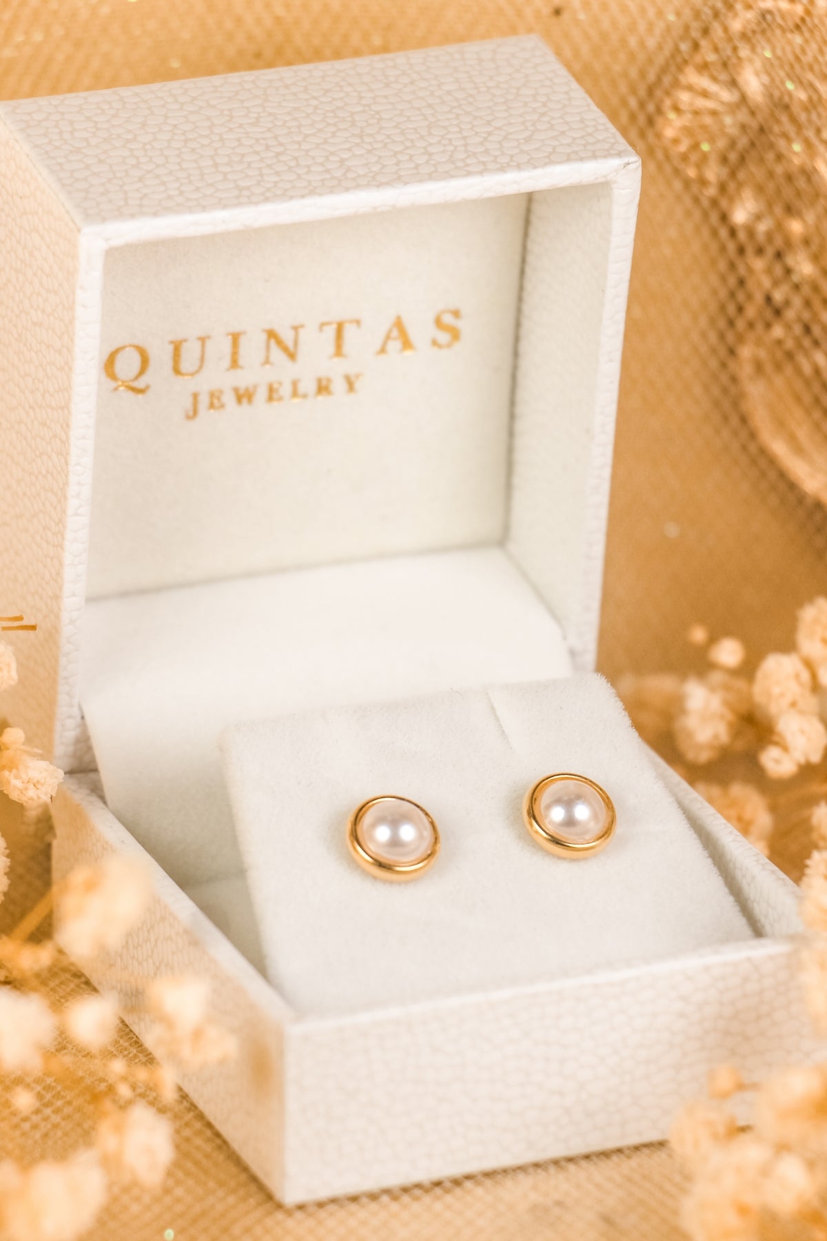 Solenne Halo Pearl Stud Earrings