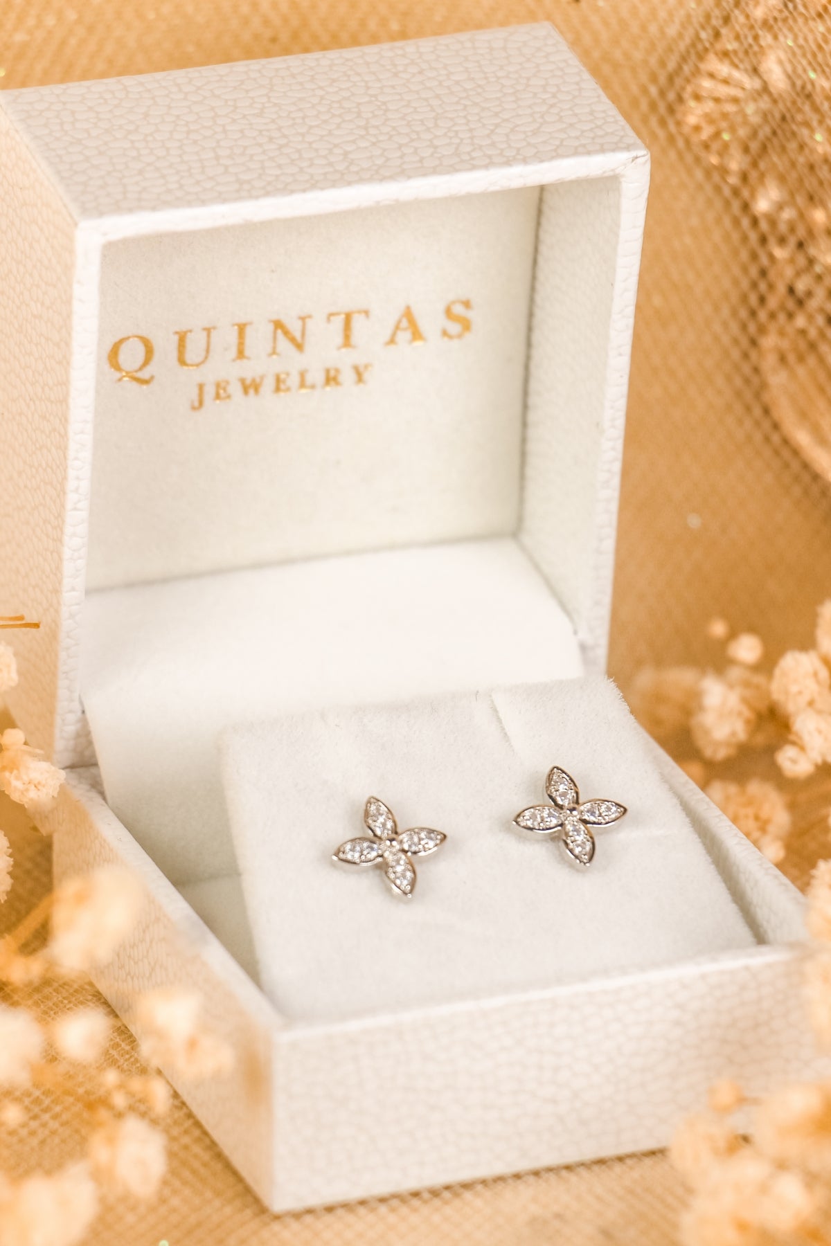 Floryn Petal Silver Stud Earrings