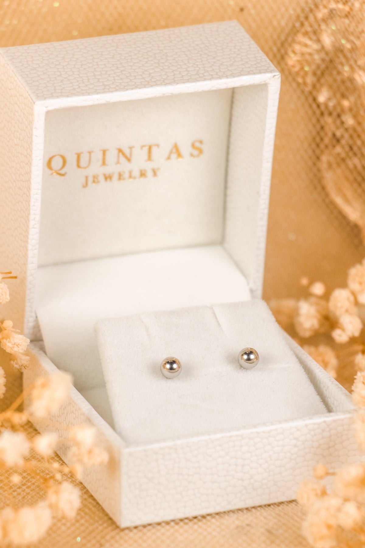 Classic Ball Silver Flatback Earrings